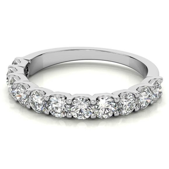 11-stone 3mm Round Moissanite Anniversary Band - Picture 3 of 16